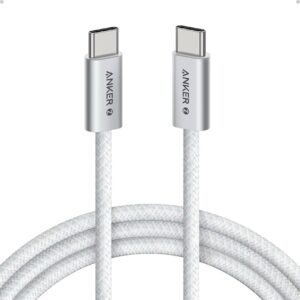 ANKER ZOLO USB C TO USB C 240W BRAIDED CABLE 6FT WHITE A8060H22