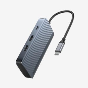 ANKER USB C HUB 7 IN 1 DUAL DISPLAY GRAY A8374AA1