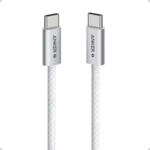ANKER ZOLO USB-C TO USB-C CABLE 240W BRAIDED 3.3FT WHITE A8060H21