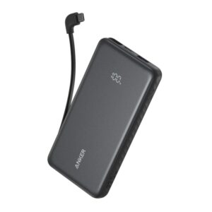 ANKER ZOLO POWER BANK 20000MAH BUILT IN USB-C CABLE BLACK A110EH11