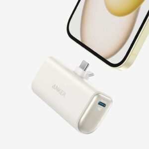 ANKER NANO 22.5W BUILT IN USB C CONNECTOR 5000 MAH POWERBANK WHITE A1653H21