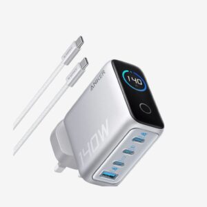 ANKER 140W 4 PORTS PD 3.1 CHARGER WITH USB-C CABLE SILVER B2697K41